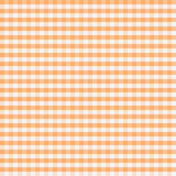 Bright Orange Gingham Checkered Pattern Background