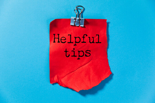 Helpful tips text on paper