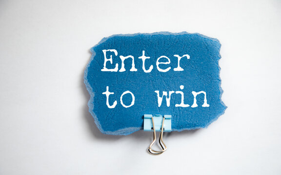 Enter to win text on paper