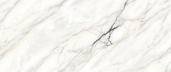 Bright white marble texture background with a striking dark gray central vein and delicate gold streaks for luxury interior design © UmmeFarhatunnesa