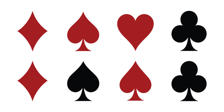 Full Deck Playing Cards Featuring Face Cards, Numbered Cards and Classic Suits for Casino Games, Poker, Gambling, Gaming, Entertainment and Card Game Design