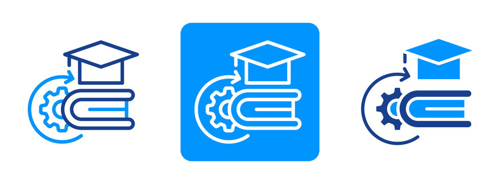 Continuing Education Icon In Dual Tone Style