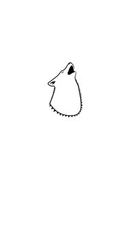 serigala mengaum illustration vector line art