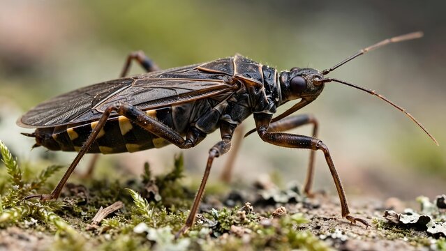 The triatomine insect is presented as a scientific subject in a medical awareness concept