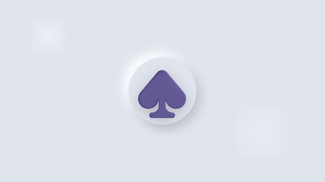 Neumorphic spade icon grid pattern on minimal white background