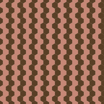 Patr&oacute;n de cuadr&iacute;cula hexagonal sin costuras en marr&oacute;n moca c&aacute;lido