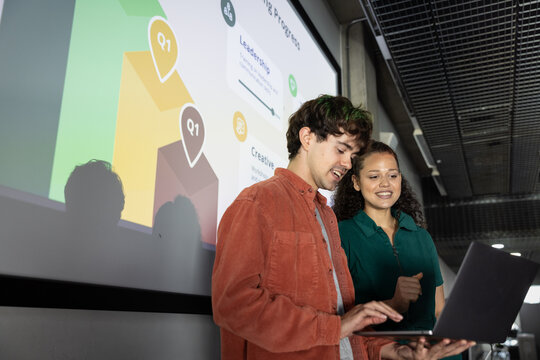 Young entrepreneurs preparing to launch a startup