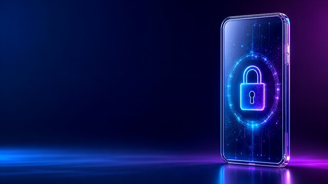 Smartphone Mobile Data Security Padlock Concept