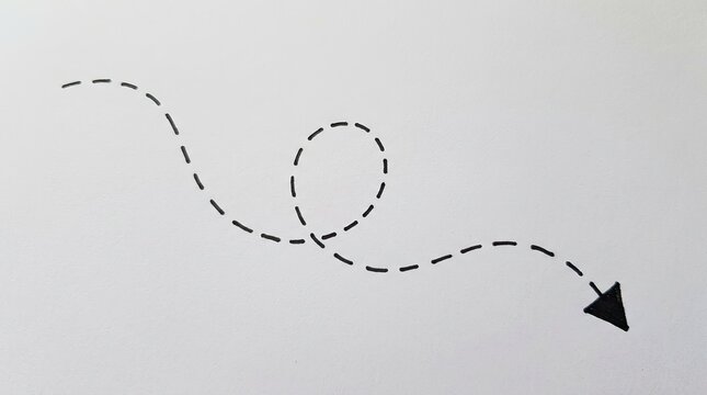 Curved dotted line arrow path direction flow motion vector illustration for design and graphic elements