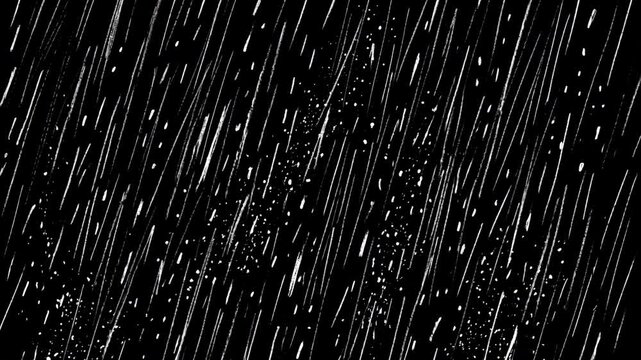 Sketch Hand Drawn Rain Overlay for Video Editing