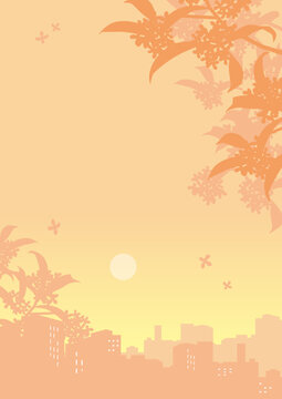 9月の夕景のイラスト