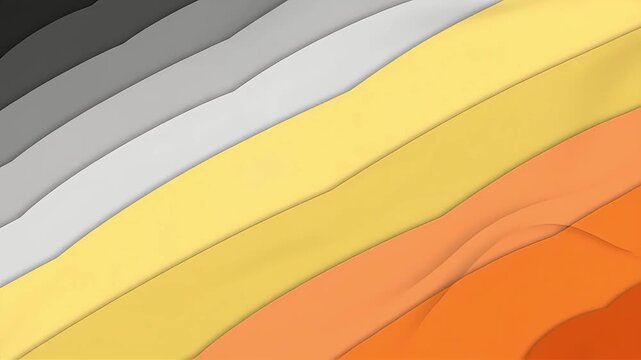 an abstract layered gradient video, featuring smooth, soft wavy diagonal ribbons, arranged from top-left to bottom-right of the frame, each with soft shadow edges suggesting a stack of material sheets