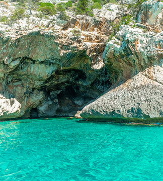 Turquoise water and rugged cliffs in the Gulf of Orosei Sardinia