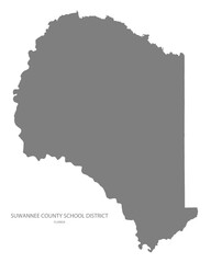 Obraz premium Suwannee County School District Map, Florida, USA