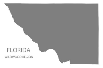 Fototapeta premium Wildwood Region Map, Florida, USA