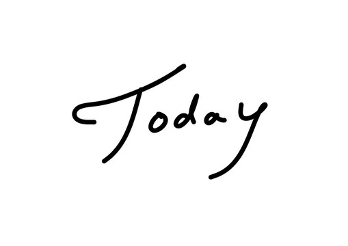 Elegant handwritten Today lettering in black cursive script