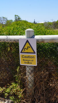Sign Australia caution beware of snakes