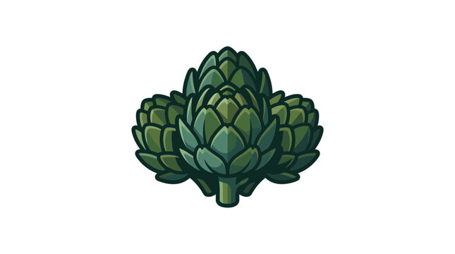 Green artichoke vegetable vector illustration on white background