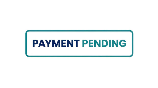Payment pending status label isolated on transparent background