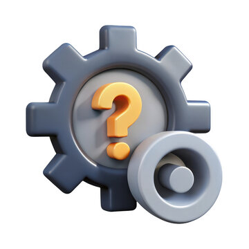 Question mark gear icon