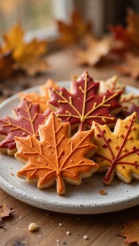 Maple Leaf Cookies Autumn for Thanksgiving Gratitude Autumn Decor Photography