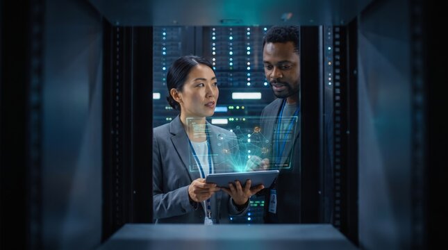 Network engineers monitoring digital infrastructure