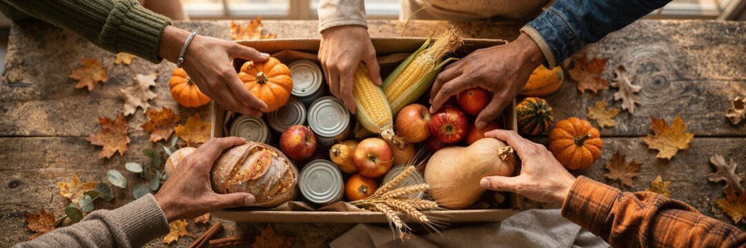 Thanksgiving Donation Flat Lay for Thanksgiving Gratitude Lifestyle Photography