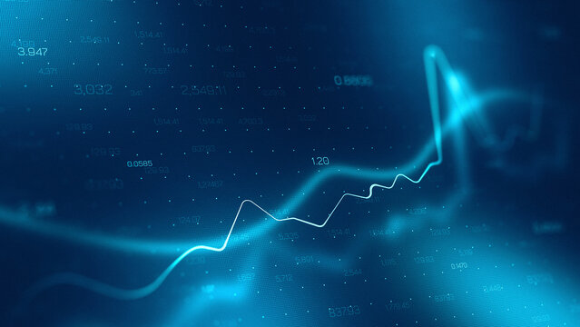 Stock exchange trading chart showing trends in market data over time
