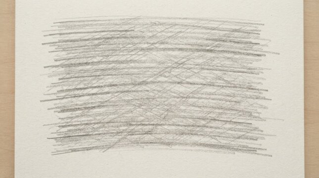 Loose pencil drawing on white paper texture, with cross-hatching and scribbled strokes, illustrating basic sketching technique.