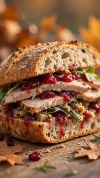 Thanksgiving Turkey Sandwich for Thanksgiving Holiday Food Photography