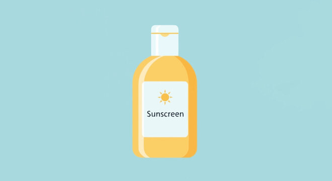 Illustration of Bottle Labeled Suncreen.