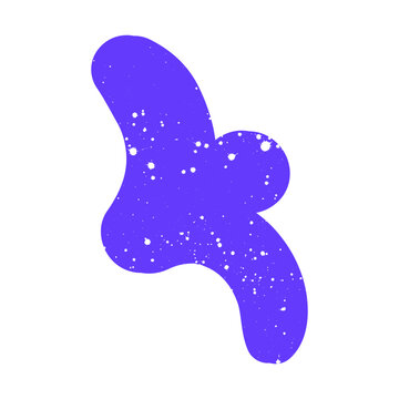 Hand drawn doodle childish naive abstract scribble purple curved shape. Simple textured noise effect isolated white background item