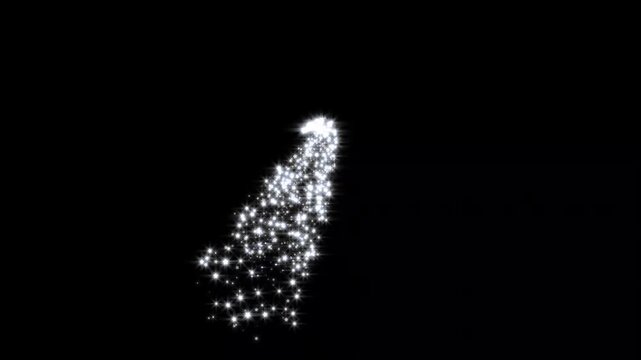 Luxury white glitter sparkle animation, fairy dust, glowing star particles burst, magic light stars line effect, twinkling shimmer line effect, doodle stars motion, black screen background, 4k loop
