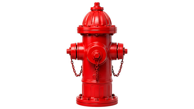 Red metal emergency fire hydrant isolated on a white background