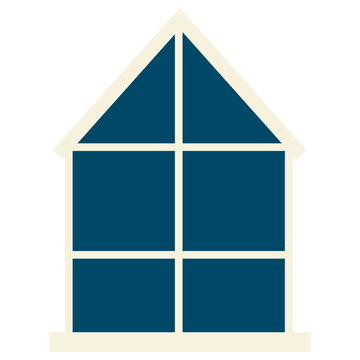 A frame house window cabin frame architectural winter glass window vector illustration