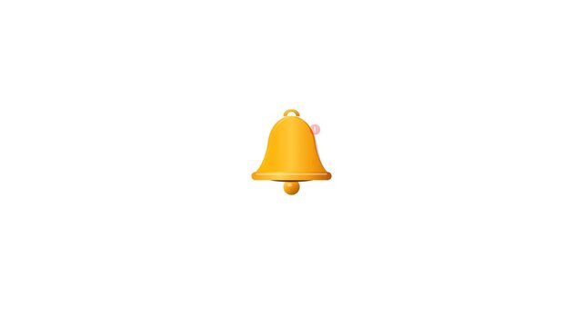 3D Yellow Bell Alert Symbol