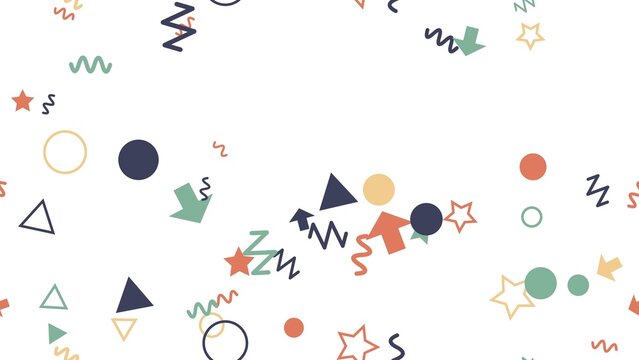 pattern confetti horizontal Colorful Memphistyle Background With Shapes