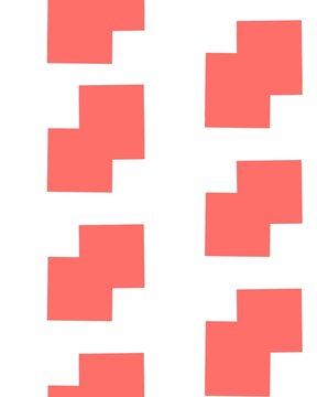 pattern herringbone square Abstract geometric pattern with interlocking coral shapes on white background seamless design