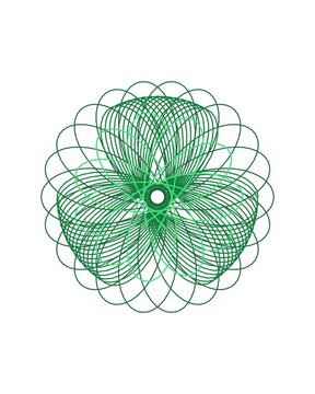 pattern guilloche square Green geometric pattern with intersecting circles and lines