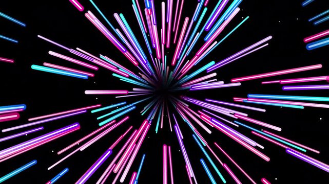 Abstract Hyperdrive Warp Neon Tunnel Loop Seamless Loop