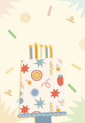 Naklejka premium Birthday party scene with cake and candles celebrating a special day