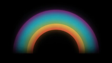 Obraz premium A glowing vibrant rainbow arcs across a dark night sky with soft colorful light. Perfect design element for fantasy and weather themes.