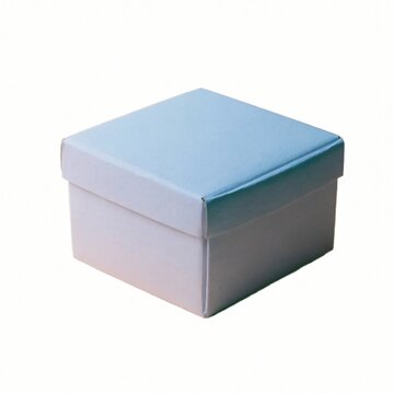 Square white rigid gift box with removable lid, isolated on white