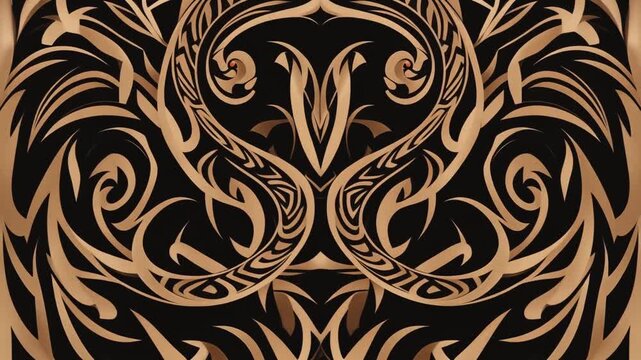 Luxurious Golden Ornate Symmetrical Swirl Pattern AIzaSyAOTETN16bBKEVpwKitQXRsKoVQRKq3W8k Decorative Background Illustration