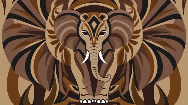 Stylized tribal elephant illustration with abstract geometric patterns AIzaSyAOTETN16bBKEVpwKitQXRsKoVQRKq3W8k