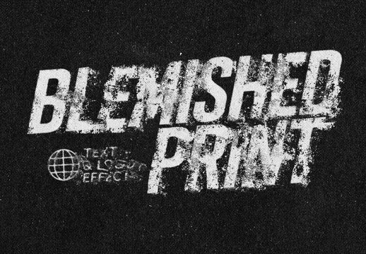 Blemished Print Text Effect For Poster And Branding Design