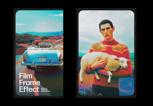 Vertical Celluloid Frame Effect For Poster And Print Design