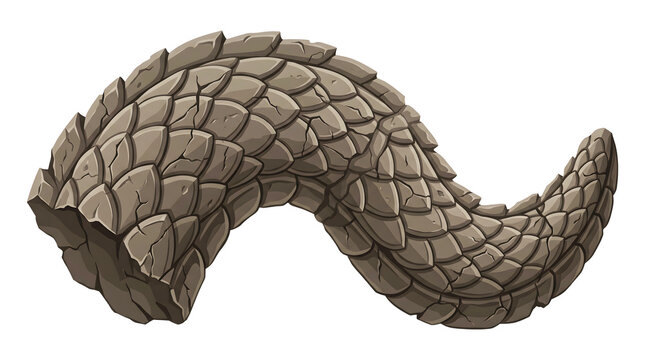 Stone serpent tail scales texture crafted from grey weathered rock isolated for fantasy creature design game assets and RPG environment map building elements.