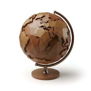 Brown antique globe on wooden stand