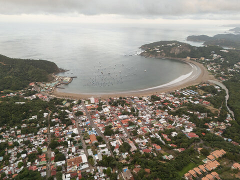 Streets in San Juan Del Sur city in Nicaragua